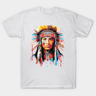 American Native Indian Brave Warrior Inspiration People Abstract T-Shirt